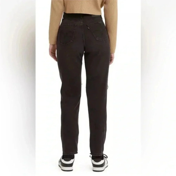 NWT Levi's High Waisted Distressed Mom Jeans in Black Sz 25x27 - Picture 5 of 8